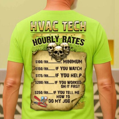 HVAC Tech Hourly Rates - Funny Workwear